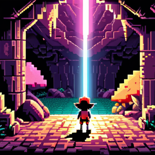 Home 21 **Prompt 1 (Exploration & Hidden Secrets):**
"Retro pixel art, Game Boy aesthetic, a lone Pokémon trainer deep inside a mysterious, dark cave. A bright beam from a Pokémon's 'Flash' ability illuminates hidden pathways and glimpses of rare, silhouetted Pokémon. Emphasize a sense of wonder, discovery, and the thrill of uncovering secrets in a vast, pixelated world. Nostalgic, adventurous atmosphere with vibrant retro colors and deep shadows."