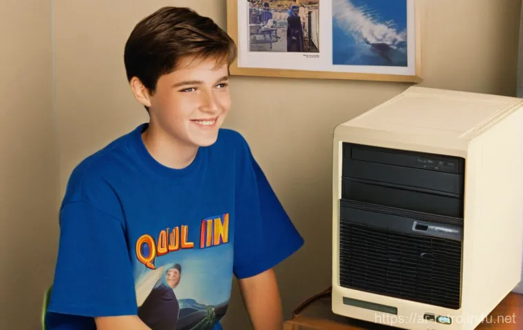 1990년대 컴퓨터 사양과 게임 호환성 - **Prompt 1: The Pentium Upgrade - A Moment of Triumph** "A candid, slightly warm-toned photograp...