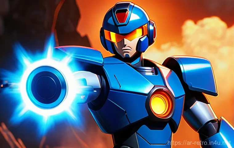 록맨 X 숨겨진 아머 획득법 - **Prompt for Body Armor:** "A powerful and dramatic image of Mega Man X, now donning his robust ...