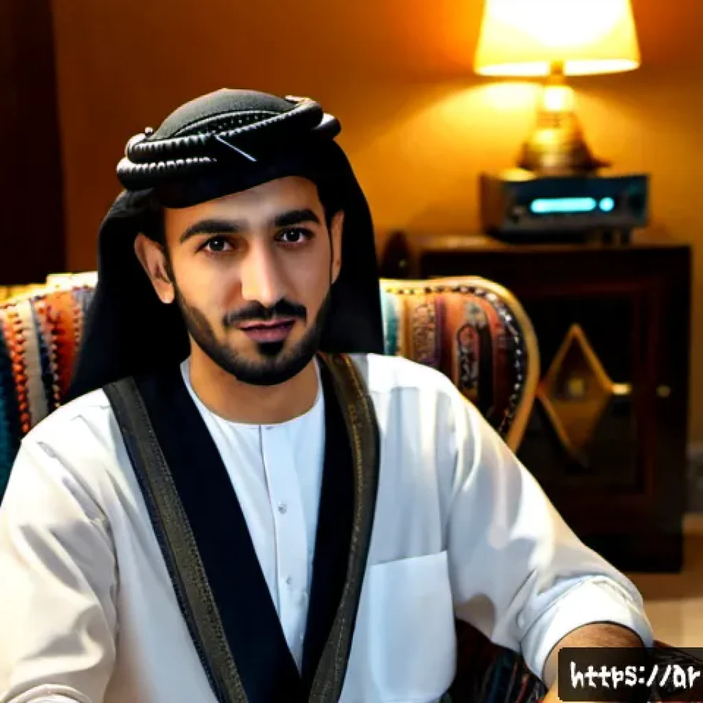 고전 게임 수집가 인터뷰 - Photorealistic documentary-style interview with a passionate Arab retro video game collector in a wa...